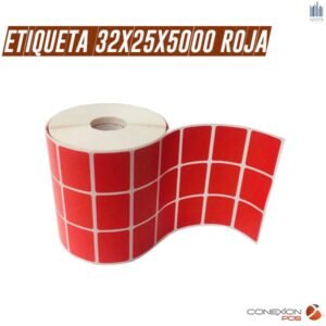 Rollo Etiquetas Rojo 32*25*5000